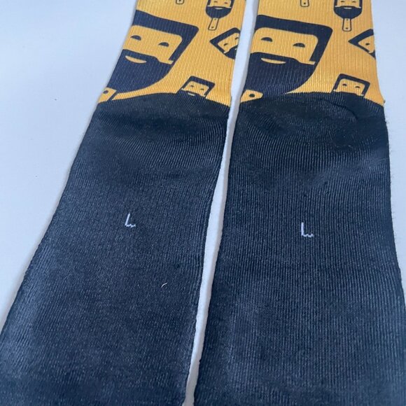 Yellow & Black Bob Ross Artist Socks - Picture 7 of 9